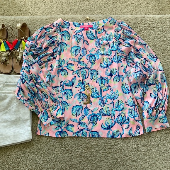 Lilly Pulitzer Maisel Top Sweet Pea - Picture 2 of 10